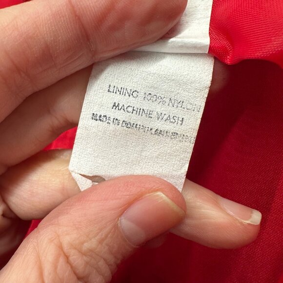 Vintage Jacket Small Herman Kay Red Detachable Hooded Stripes Long Retro 1980s - Picture 7 of 10